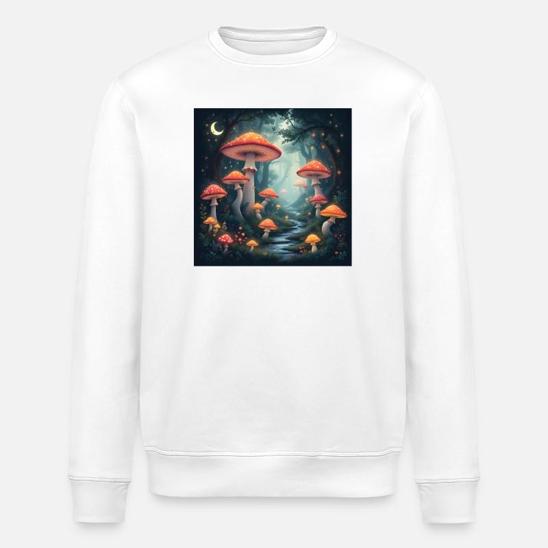 Mushroom Forest - Stanley/Stella Unisex Bio-Sweatshirt ROLLER - Weiß
