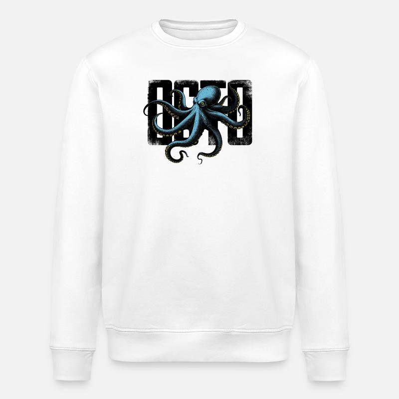 Pieuvre Stylisée - Sweat bio ROLLER Stanley/Stella Unisexe - blanc