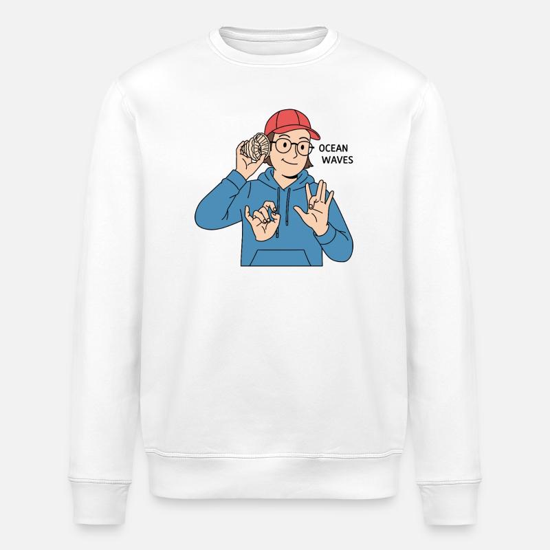 Gebärdensprache Ocean Waves - Stanley/Stella Unisex Bio-Sweatshirt ROLLER - Weiß