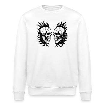 Tribal Skulls Black - Stanley/Stella ROLLER Unisex Organic Sweatshirt - white - Front - Nik (191cm)