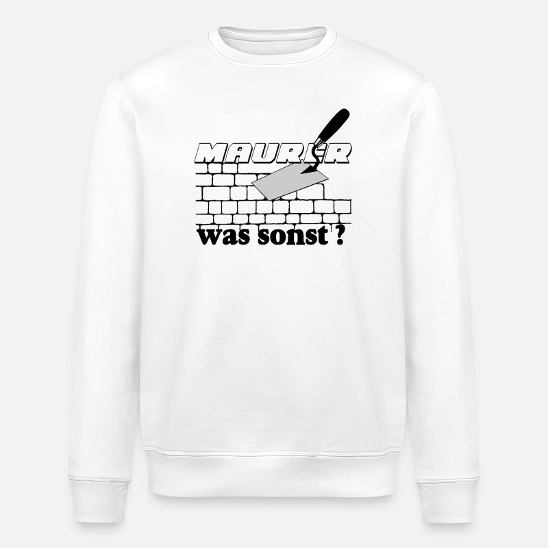 Logo de construction en maçonnerie - Sweat bio ROLLER Stanley/Stella Unisexe - blanc