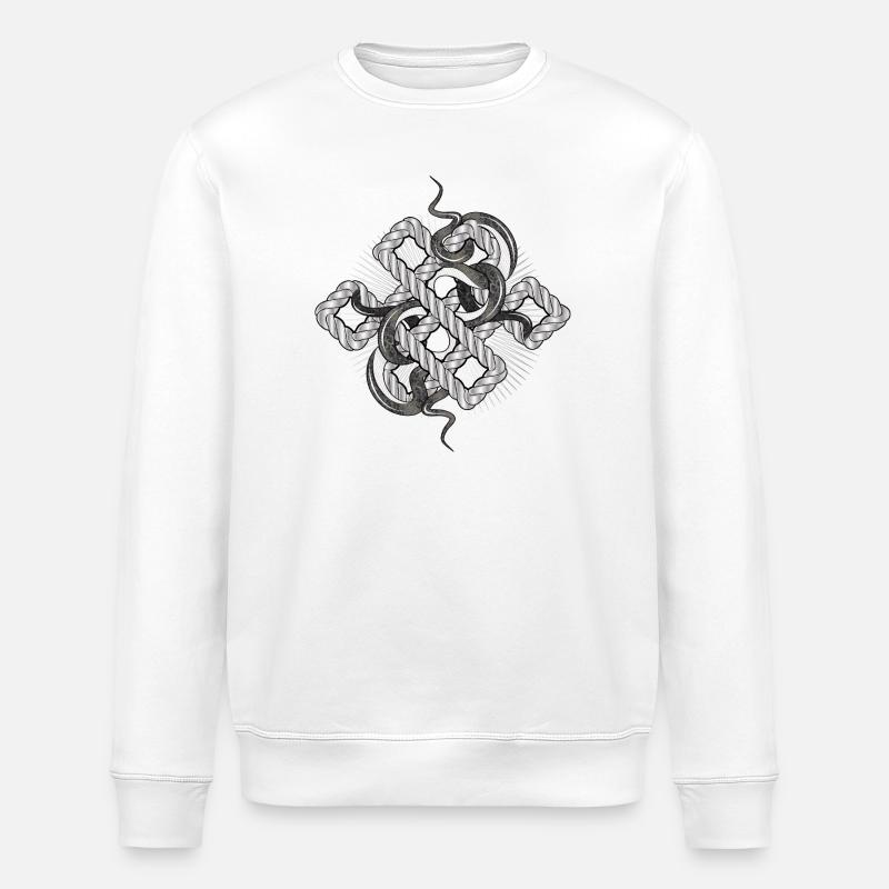 Schlangen-Knoten in Silberoptik – mystisch & edel - Stanley/Stella Unisex Bio-Sweatshirt ROLLER - Weiß