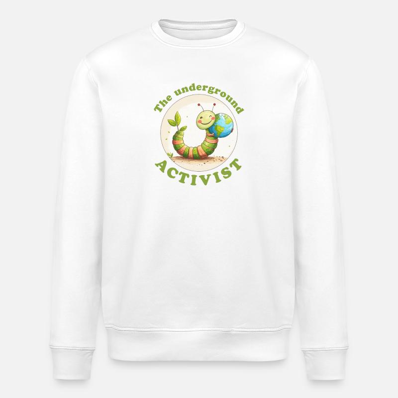 Regenwurm verteidigt die Erde - Stanley/Stella Unisex Bio-Sweatshirt ROLLER - Weiß