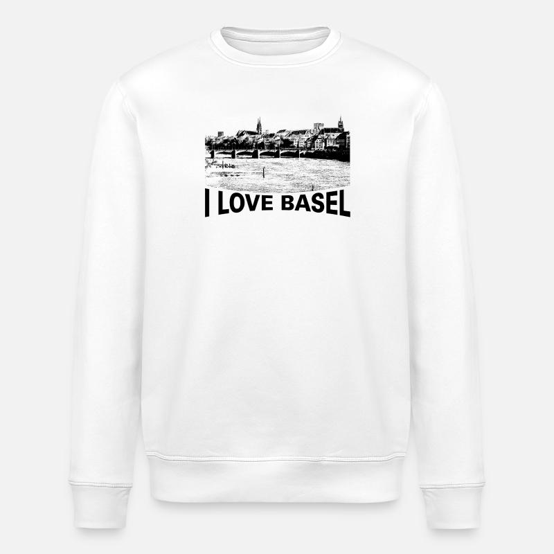 J’adore Bâle - Sweat bio ROLLER Stanley/Stella Unisexe - blanc