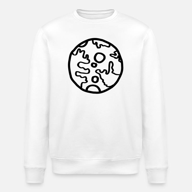 Planète Space Doodle Simple - Sweat bio ROLLER Stanley/Stella Unisexe - blanc