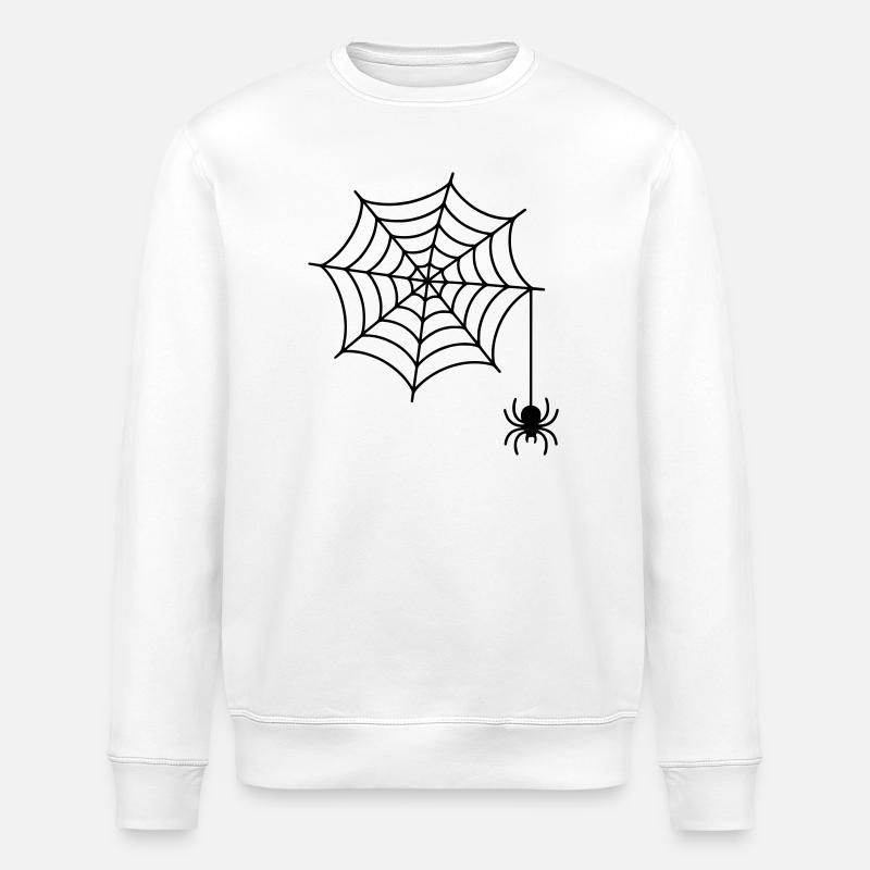 Spider web with spider silhouette - Stanley/Stella ROLLER Unisex Organic Sweatshirt - white