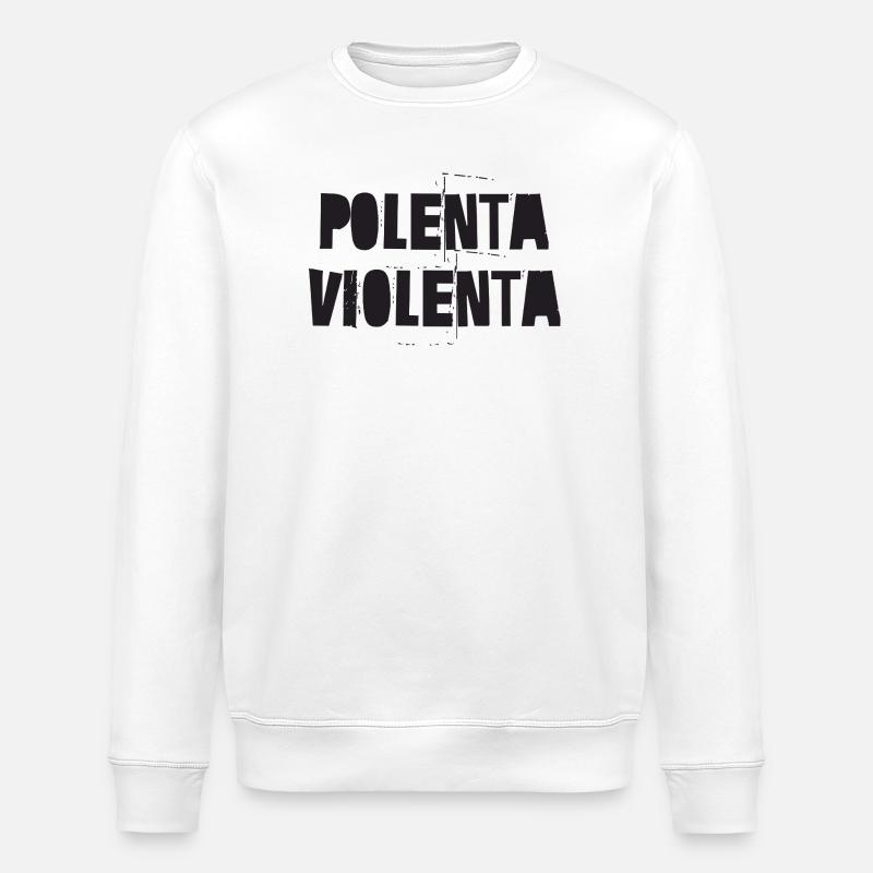 Polenta Violenta - Sweat bio ROLLER Stanley/Stella Unisexe - blanc