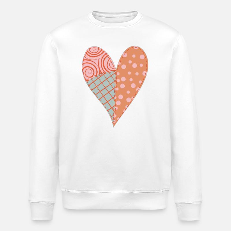 Patchwork Herz Nr. 4 - Stanley/Stella Unisex Bio-Sweatshirt ROLLER - Weiß