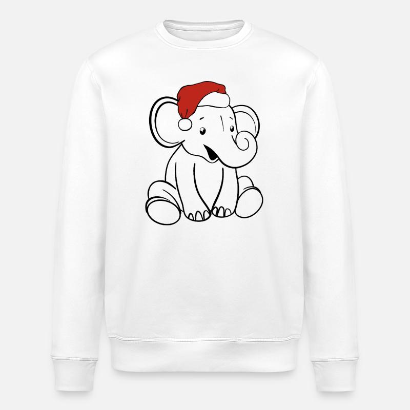 Éléphant Bébé Noël - Sweat bio ROLLER Stanley/Stella Unisexe - blanc