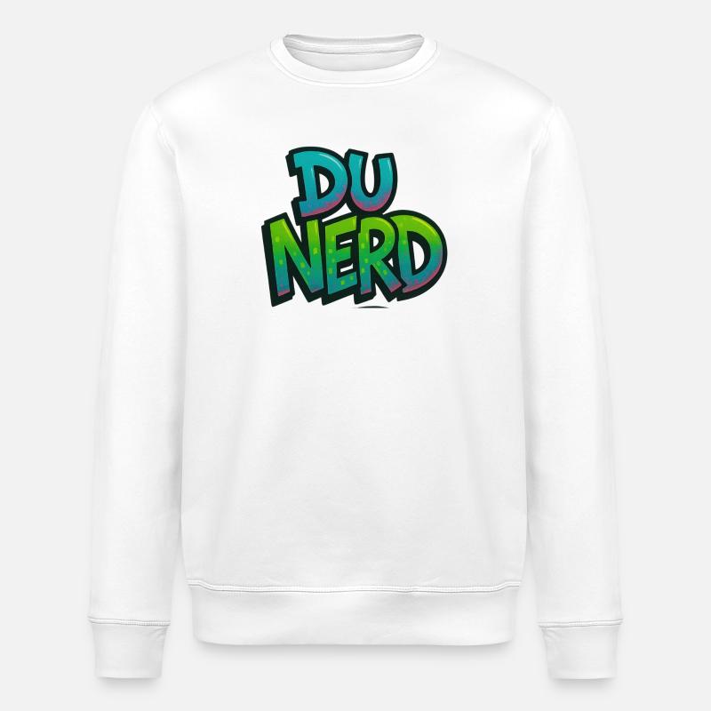 Nerd-Design mit Farbverlauf - Stanley/Stella Unisex Bio-Sweatshirt ROLLER - Weiß