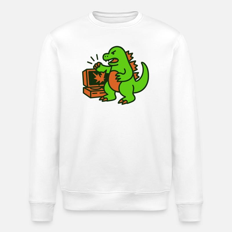 Dragon vs Computer - Stanley/Stella Unisex Bio-Sweatshirt ROLLER - Weiß