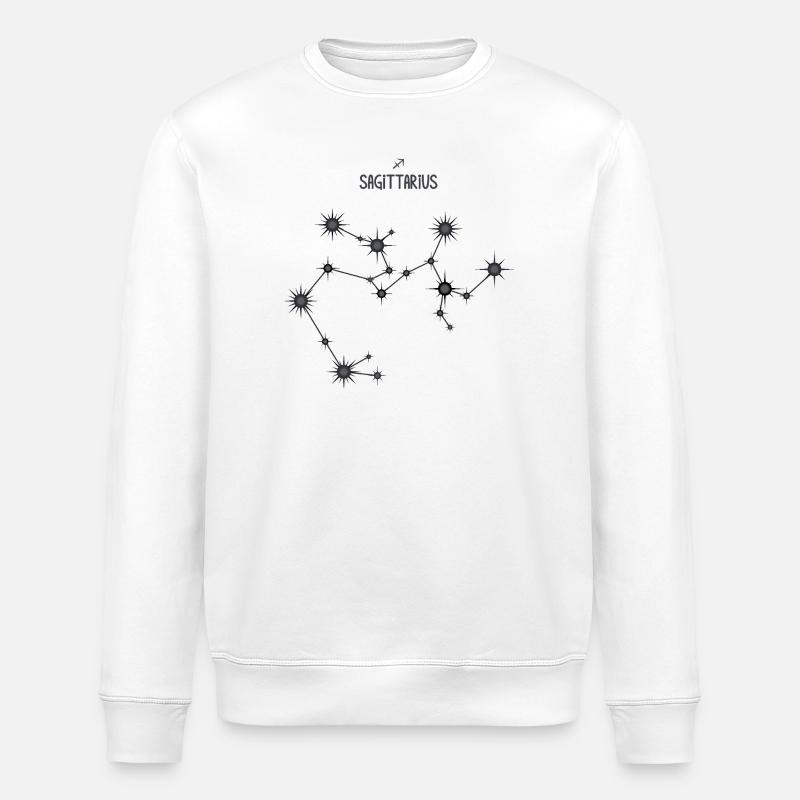 Schütze Sternzeichen Sternbild Schwarz & Grau - Stanley/Stella Unisex Bio-Sweatshirt ROLLER - Weiß