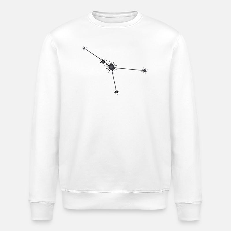 Krebs Stern Konstellation Sternzeichen Schwarz & Grau - Stanley/Stella Unisex Bio-Sweatshirt ROLLER - Weiß