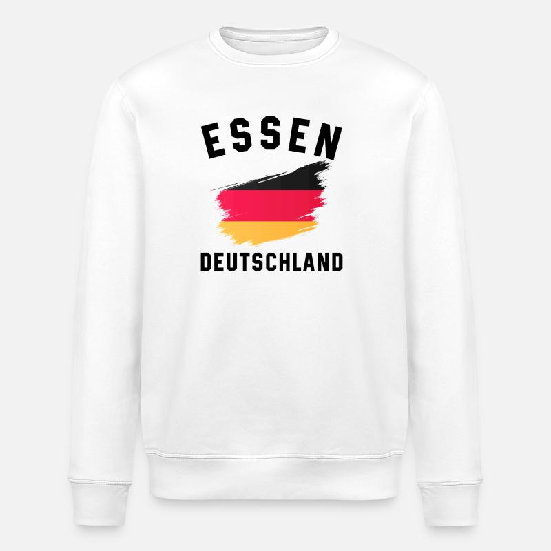 Dynamisches Aquarelldesign der Deutschen Flagge - Stanley/Stella Unisex Bio-Sweatshirt ROLLER - Weiß
