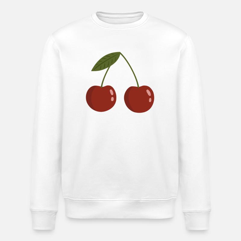 Lebendiges Kirsch-Paar-Design - Stanley/Stella Unisex Bio-Sweatshirt ROLLER - Weiß