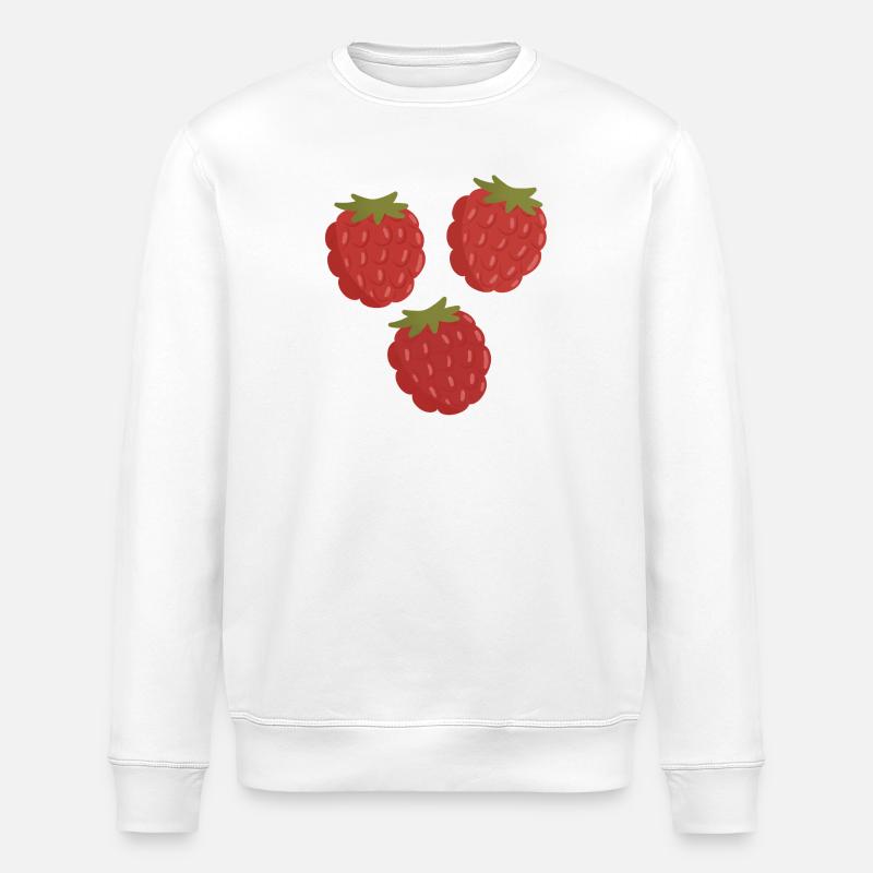 Lebendiges Himbeerfruchtmuster - Stanley/Stella Unisex Bio-Sweatshirt ROLLER - Weiß