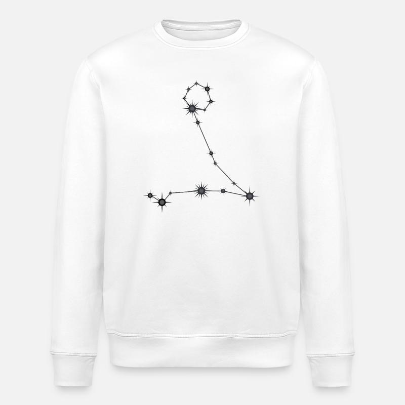 Poissons, Étoile, Constellation, Signe du zodiaque, Noir et gris - Sweat bio ROLLER Stanley/Stella Unisexe - blanc