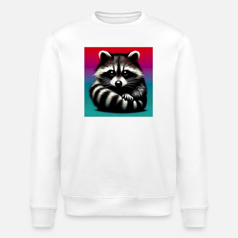 Waschbär - Stanley/Stella Unisex Bio-Sweatshirt ROLLER - Weiß