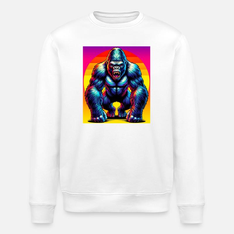 Gorilla - Stanley/Stella Unisex Bio-Sweatshirt ROLLER - Weiß