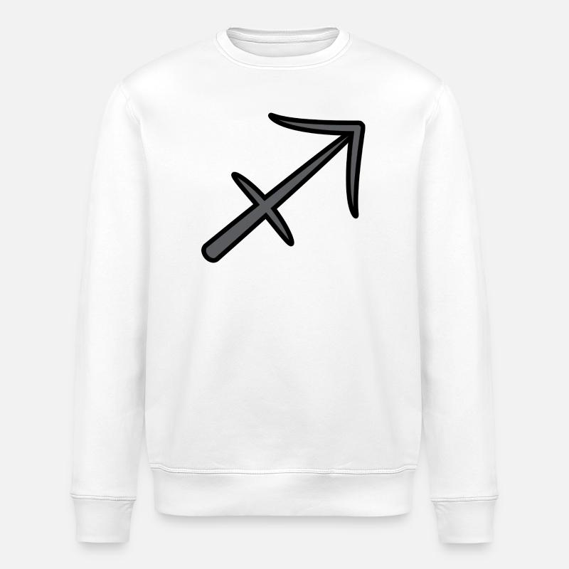 Schütze Sternzeichen Symbol Schwarz & Grau - Stanley/Stella Unisex Bio-Sweatshirt ROLLER - Weiß