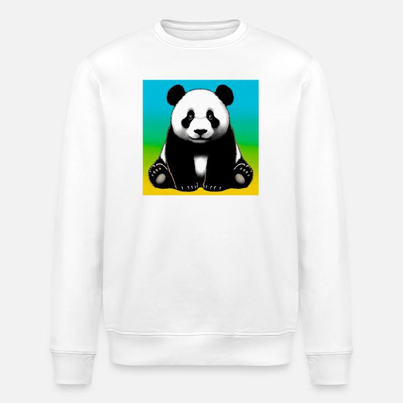 panda - Stanley/Stella ROLLER Unisex Organic Sweatshirt - white
