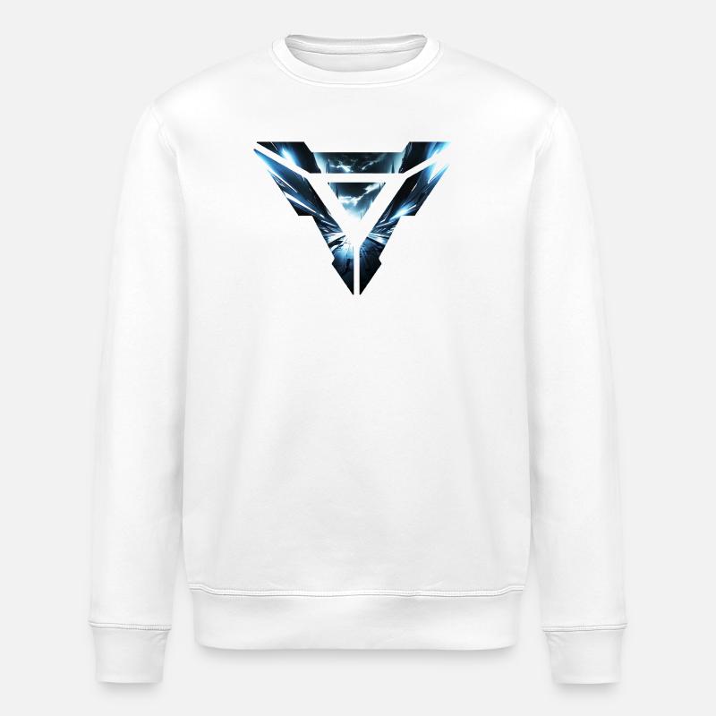 Futuristic Cyber Realm Triangular Design - Stanley/Stella ROLLER Unisex Organic Sweatshirt - white