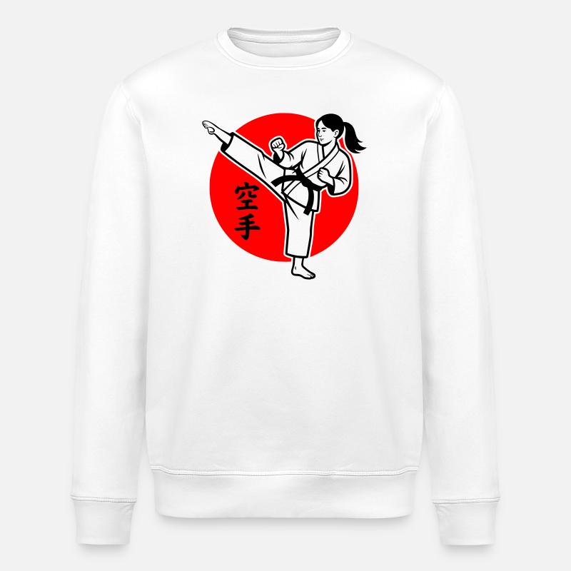 Karate Yokogeri weiblich - Stanley/Stella Unisex Bio-Sweatshirt ROLLER - Weiß