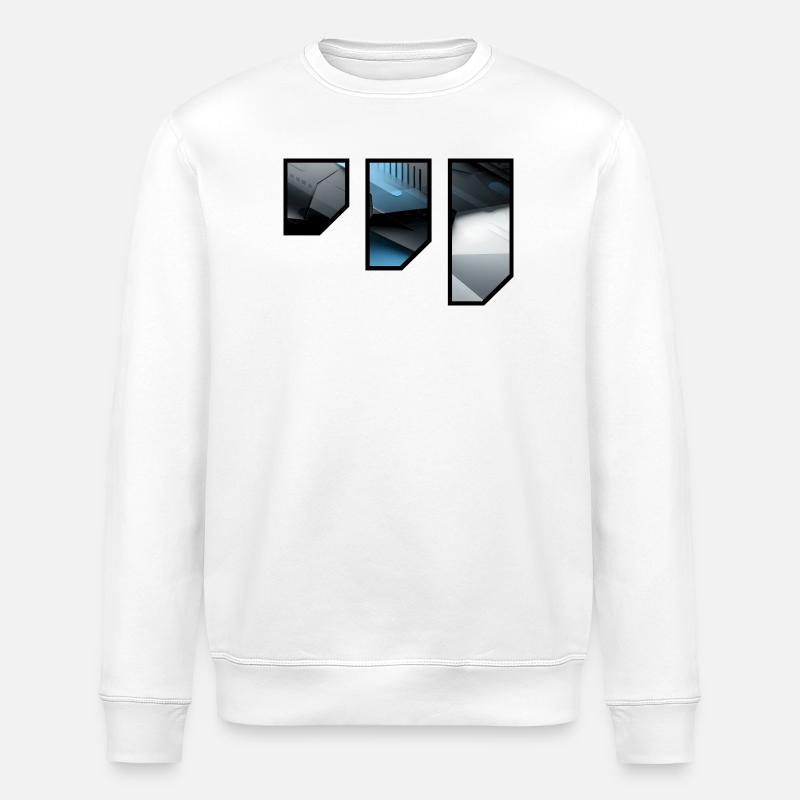 Futuristisches Techno Abstraktes Muster - Stanley/Stella Unisex Bio-Sweatshirt ROLLER - Weiß