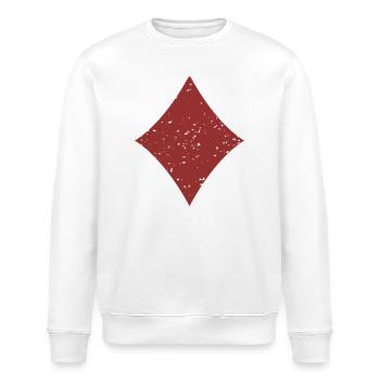 Card Suit Diamonds Symbol Grunge Texture - Stanley/Stella ROLLER Unisex Organic Sweatshirt - white - Front - Nik (191cm)