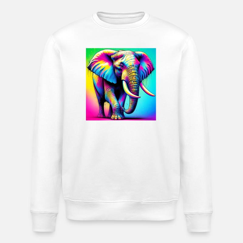 Elefant - Stanley/Stella Unisex Bio-Sweatshirt ROLLER - Weiß