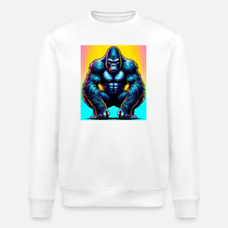 gorille - Sweat bio ROLLER Stanley/Stella Unisexe - blanc