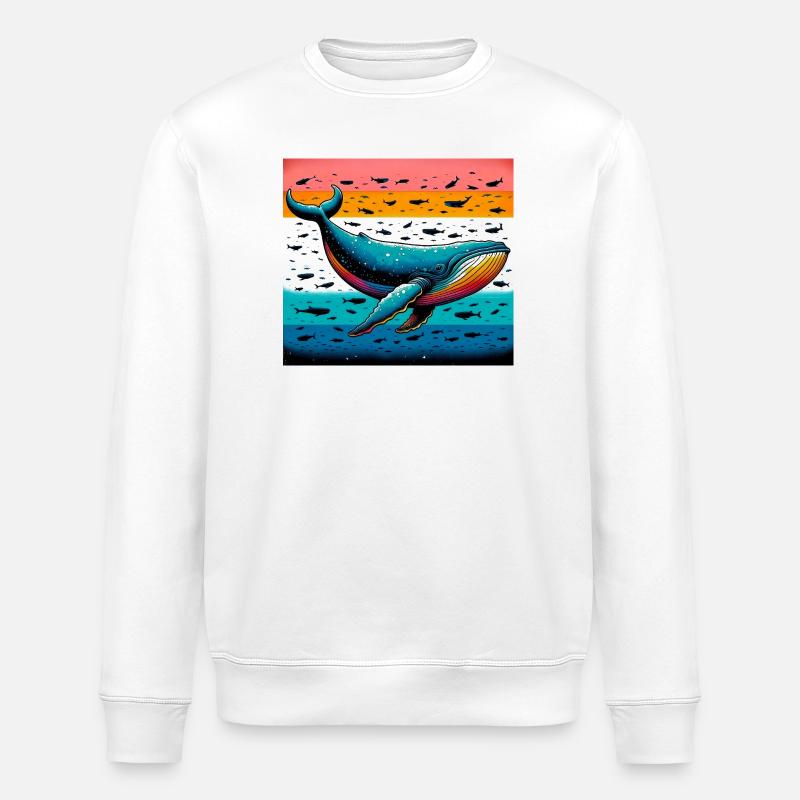 baleine - Sweat bio ROLLER Stanley/Stella Unisexe - blanc