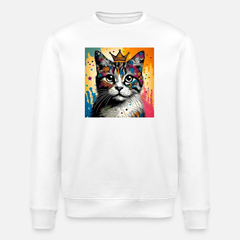 cat - Stanley/Stella ROLLER Unisex Organic Sweatshirt - white