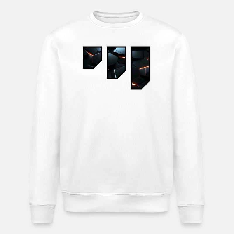 Futuristic Geometric Light Pattern - Stanley/Stella ROLLER Unisex Organic Sweatshirt - white