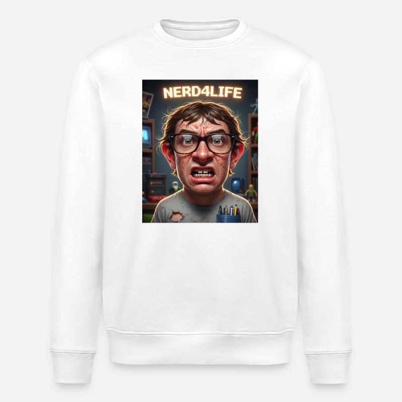 Nerd4Life Impression de style pixel - Sweat bio ROLLER Stanley/Stella Unisexe - blanc