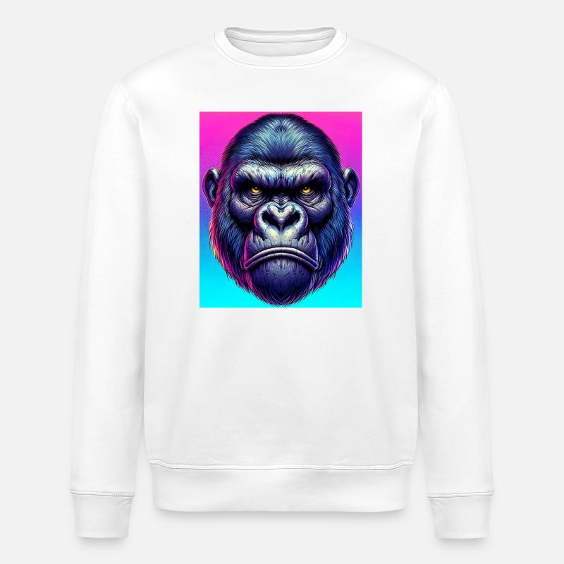 gorilla - Stanley/Stella ROLLER Unisex Organic Sweatshirt - white