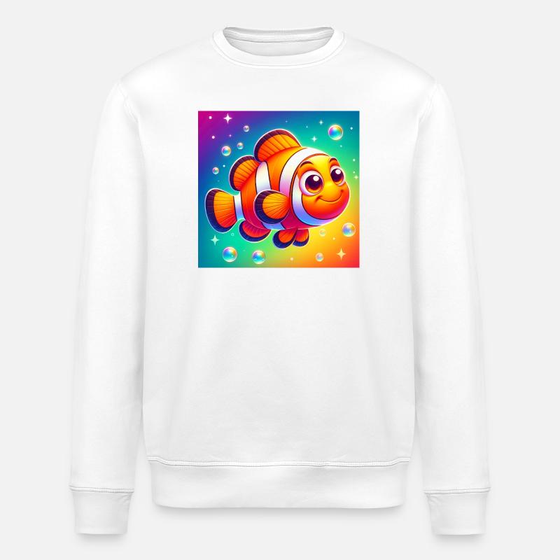 Poisson-clown - Sweat bio ROLLER Stanley/Stella Unisexe - blanc