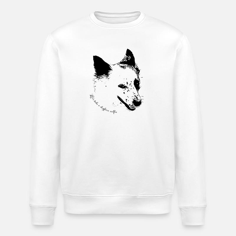 Hundegesicht-Selfie - Stanley/Stella Unisex Bio-Sweatshirt ROLLER - Weiß