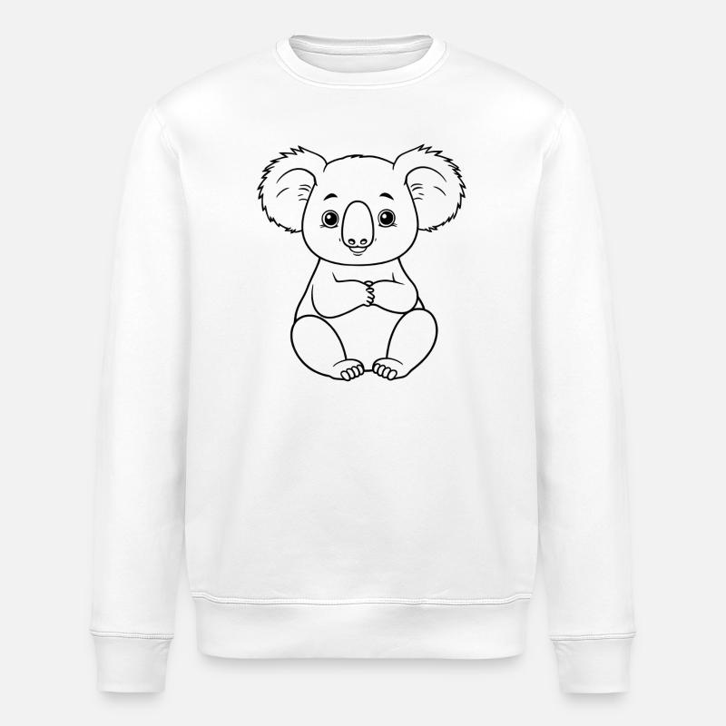 Minimalistic Koala - Stanley/Stella Unisex Bio-Sweatshirt ROLLER - Weiß