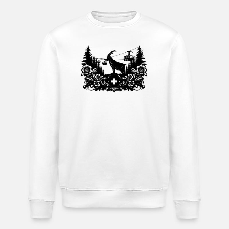 Steinbock_1_black - Stanley/Stella ROLLER Unisex Organic Sweatshirt - white