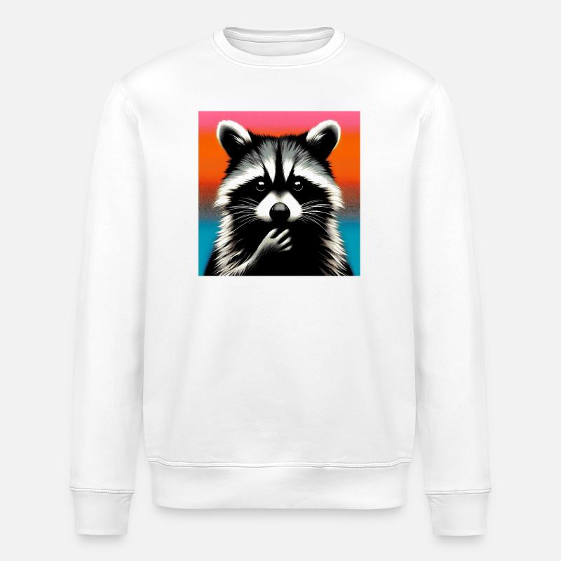 Raton laveur - Sweat bio ROLLER Stanley/Stella Unisexe - blanc
