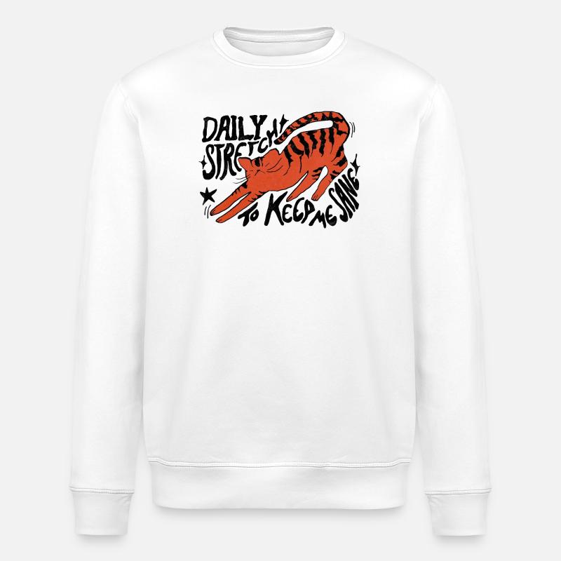 DAILY STRETCH TO KEEP ME SANE - Stanley/Stella ROLLER Unisex Organic Sweatshirt - white