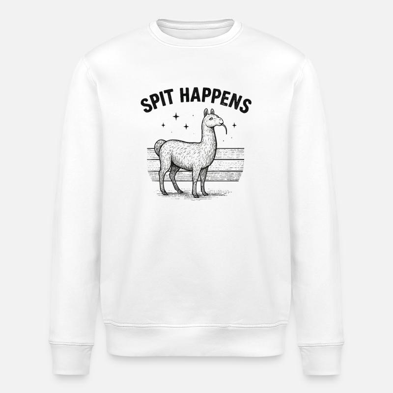 Lustiges Alpaka - Stanley/Stella Unisex Bio-Sweatshirt ROLLER - Weiß