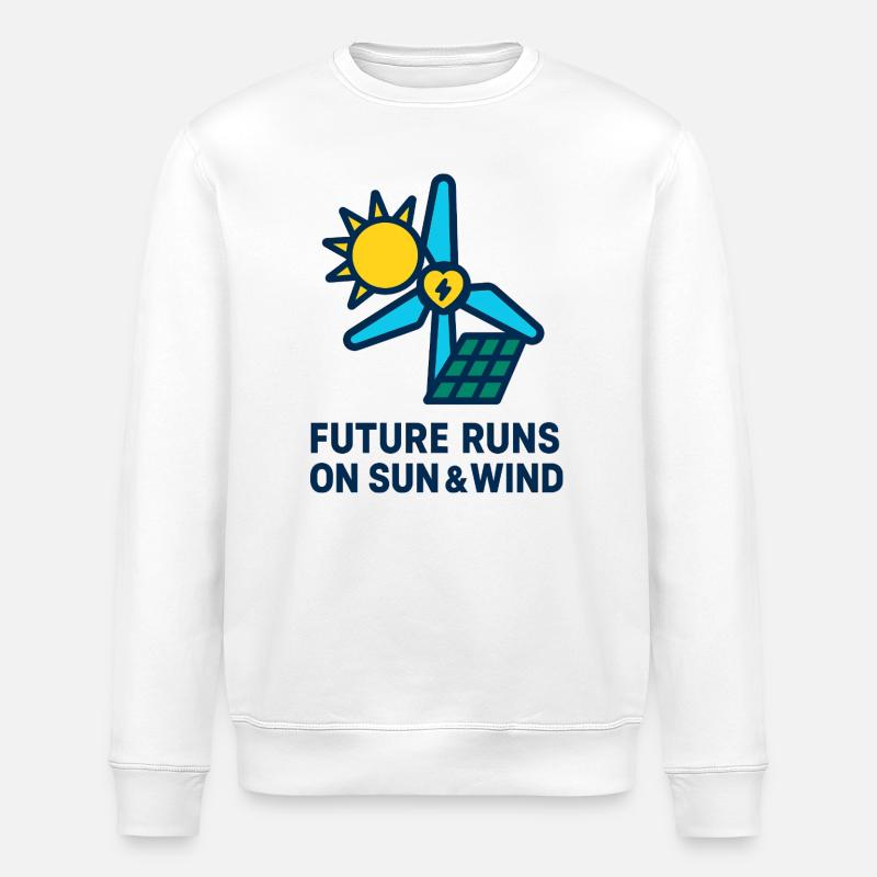 Future Runs on Sun & Wind - Stanley/Stella Unisex Bio-Sweatshirt ROLLER - Weiß