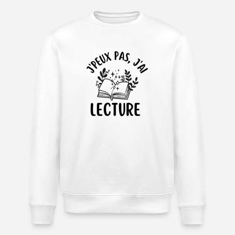 Je peux pas j'ai lecture  - Sweat bio ROLLER Stanley/Stella Unisexe - blanc