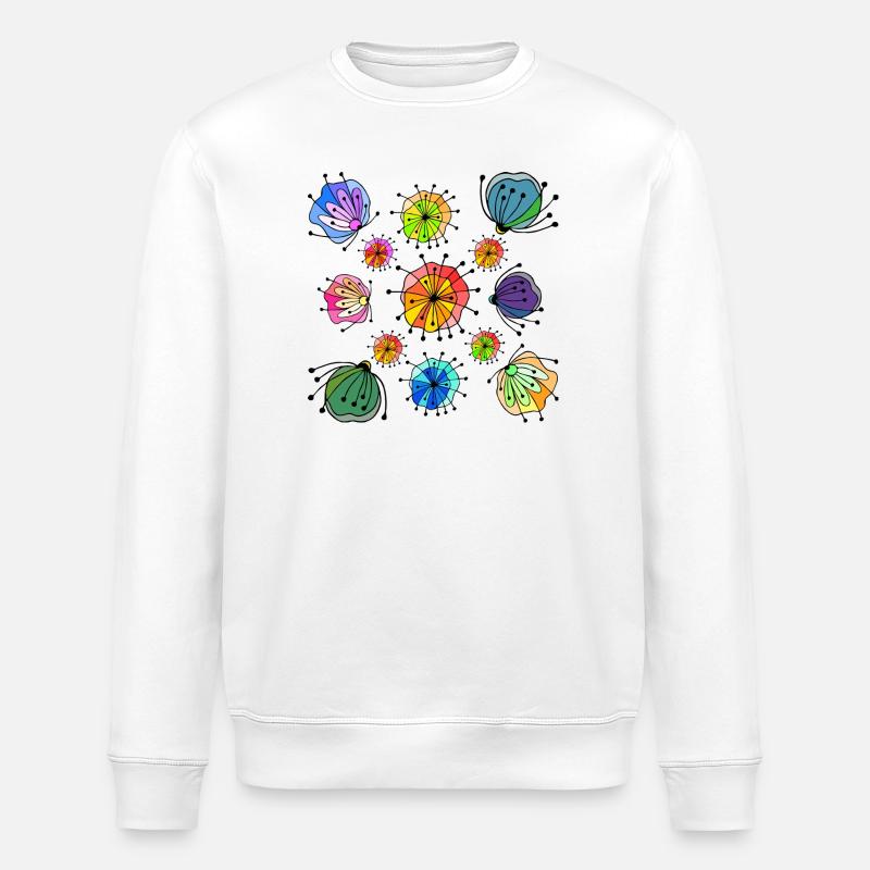 Buntes abstraktes Schmetterlingsmuster - Stanley/Stella Unisex Bio-Sweatshirt ROLLER - Weiß
