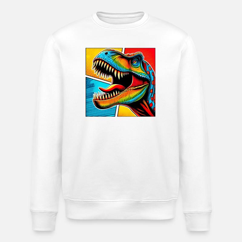 Dinosaurier - Stanley/Stella Unisex Bio-Sweatshirt ROLLER - Weiß