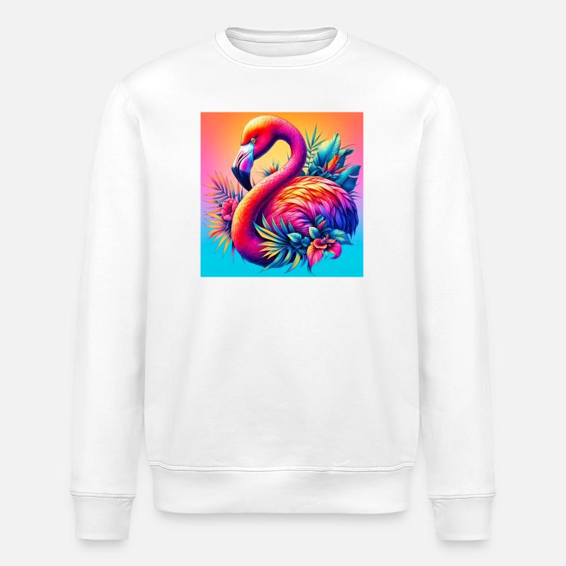 Flamingo - Stanley/Stella Unisex Bio-Sweatshirt ROLLER - Weiß