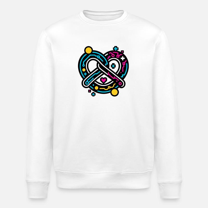 Cyber bretzel - Sweat bio ROLLER Stanley/Stella Unisexe - blanc