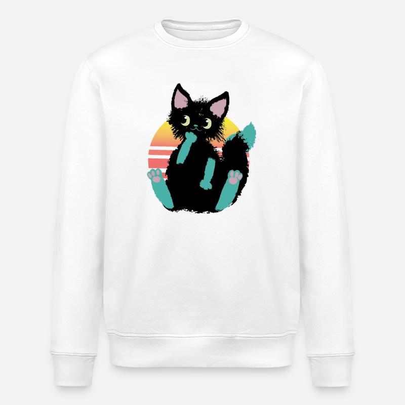 doodle chat blob, pense - Sweat bio ROLLER Stanley/Stella Unisexe - blanc